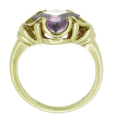 Victorian Square Lilac Amethyst Ring in 14 Karat Yellow Gold - alternate view