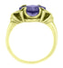 Victorian Step Cut Square Iolite Ring in 14 Karat Yellow Gold
