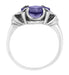 Vintage Style Victorian Square Iolite Ring in 14 Karat White Gold
