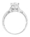 Side of Filigree Crown - Art Deco 3/4 Ct Platinum Filigree Solitaire Diamond Antique Engagement Ring -R331P