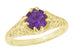1 Carat Amethyst Filigree Edwardian Engagement Ring in Yellow Gold