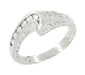 Channel Set Diamond Art Deco Wave Ring in 14 Karat White Gold