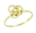 1950's Dainty Diamond Love Knot Ring in Yellow Gold - 10K or 14K