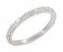 Art Deco Flowers and Diamonds Wedding Band in 14 Karat White Gold