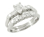 Mid Century Diamond Vintage Wedding Set in 14 Karat White Gold