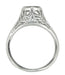 Art Deco Blue Sapphire Filigree Ring in 14 Karat White Gold