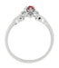 Flowers & Leaves Victorian Ruby Promise Ring in White Gold