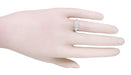Floral Victorian White Sapphire Engagement Ring in 14 Karat White Gold