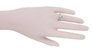 Flowers and Leaves Solitaire Aquamarine Engagement Ring in White Gold
