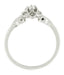 Flowers and Leaves Dainty Diamond Promise Ring in White Gold - 10K or 14K