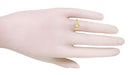 Carved Leaves & Flowers Yellow Gold Victorian Diamond Promise Ring