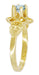Victorian Flowers Solitaire Aquamarine Birthstone Engagement Ring in Yellow Gold