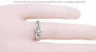 R377 ring shown on a hand with optional matching wedding band.  The band is available separately.