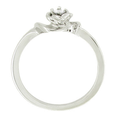 1950's Retro Moderne Rose Diamond Promise Ring in White Gold - 14K or 10K - Item: R377W10-LC - Image: 2