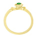 Side of 1950's Antique Sculptural Rose Promise Ring with Emerald - R377YE