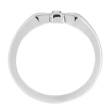1950's Retro Diamond Promise Ring Bow Band in White Gold - alternate view