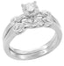 1950's Retro Moderne White Sapphire Bridal Ring Set in 14 Karat White Gold