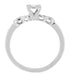 Retro Moderne Dainty White Sapphire Engagement Ring in White Gold