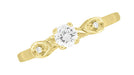 Classic 1950's Retro Moderne 1/4 Carat Diamond Engagement Ring in Yellow Gold - 10K or 14K