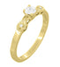 Classic 1950's Retro Moderne 1/4 Carat Diamond Engagement Ring in Yellow Gold - 10K or 14K