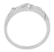 1950's Retro Moderne Scroll Wave Diamond Wedding Ring in 14 Karat White Gold