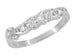 Mid Century Modern Scroll Diamond Wedding Ring in Platinum