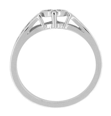 Filigree Twin Hearts Promise Ring in White Gold - 10K or 14K - alternate view