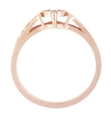 Snuggling Hearts Filigree Promise Ring in 14 Karat Rose Gold - alternate view