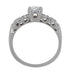 Art Deco 1/4 Carat Diamond Pansy Flowers Fishtail Engagement Ring in 14 Karat White Gold