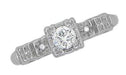 1/4 Carat 1930's Illusion Art Deco Platinum Diamond Engagement Ring