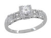 1/4 Carat 1930's Illusion Art Deco Platinum Diamond Engagement Ring