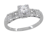 1/4 Carat 1930's Illusion Art Deco Platinum Diamond Engagement Ring