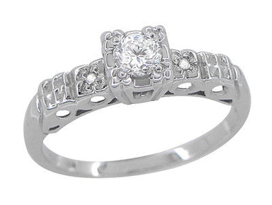 1/4 Carat 1930's Illusion Art Deco Platinum Diamond Engagement Ring