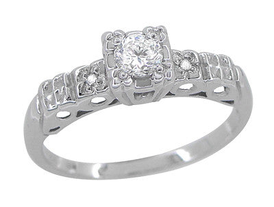 1/4 Carat 1930's Illusion Art Deco Platinum Diamond Engagement Ring