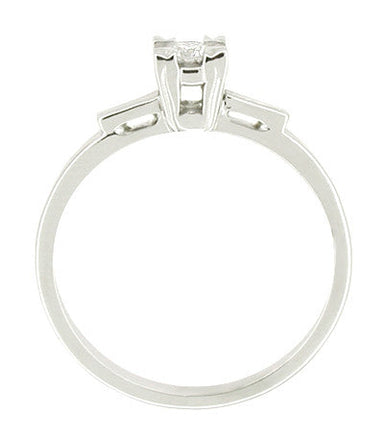 Diamond Solitaire Antique Engagement Ring in 14 Karat White Gold - alternate view