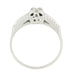 Illusion Square Mid Century Diamond Antique Engagement Ring in 14 Karat White Gold