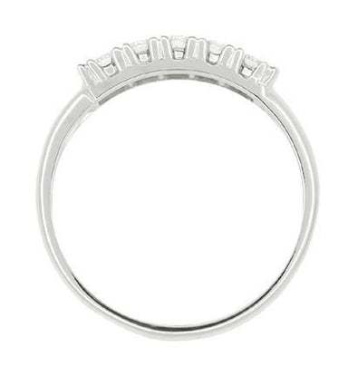 Mid Century Diamond Sweep Antique Wedding Band in 14 Karat White Gold - alternate view