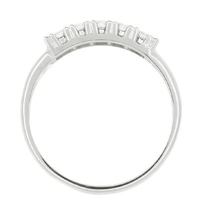 Mid Century Diamond Sweep Antique Wedding Band in 14 Karat White Gold - Item: R394 - Image: 2