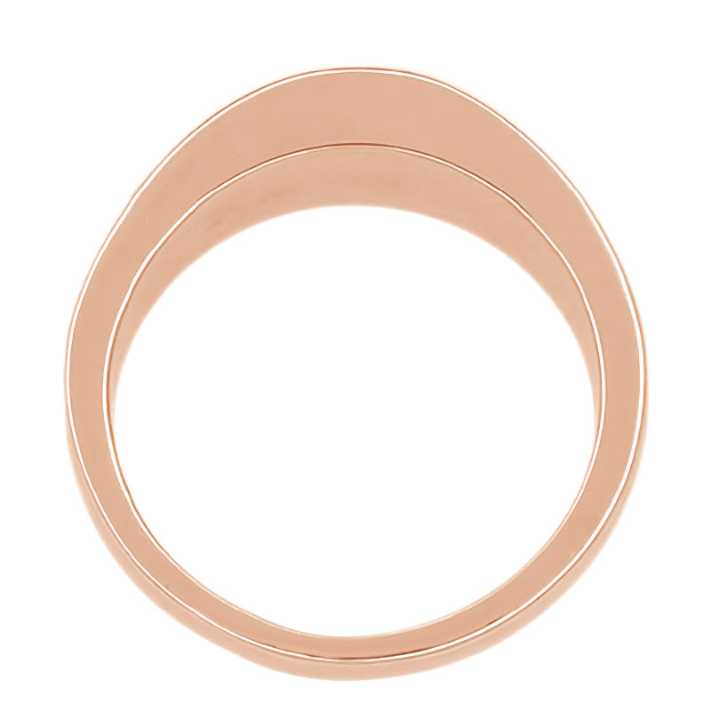 1960's Mid Century Design Men's 14 Karat Rose Gold Carved Olive Leaves Band - 6.8mm - Item: R401RM - Image: 2