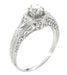Art Deco 1/3 Carat Diamond Filigree Ring Setting in 14 Karat White Gold