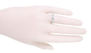 Vintage Engraved Art Deco Diamond Engagement Ring in White Gold
