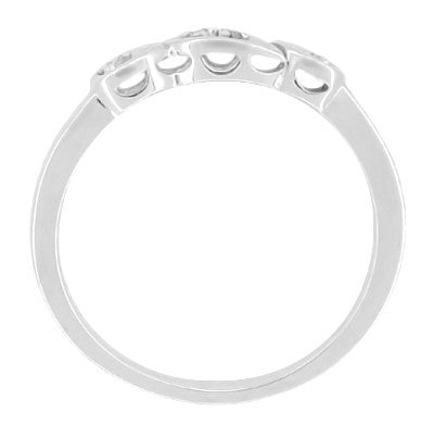 1950's Retro Moderne Diamond Filigree Wedding Ring in White Gold - Item: WR380W10-LC - Image: 2