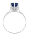 Edwardian High Set Solitaire Blue Sapphire Engagement Ring in Platinum