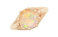 Vintage Style Regal Crown Opal Engagement Ring in 14 Karat Rose Gold