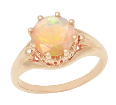 Antique Rose Gold Opal Engagement Ring - R419RO