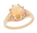 Vintage Style Regal Crown Opal Engagement Ring in 14 Karat Rose Gold