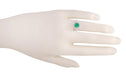 Regal Emerald Crown Engagement Ring in 14 Karat White Gold