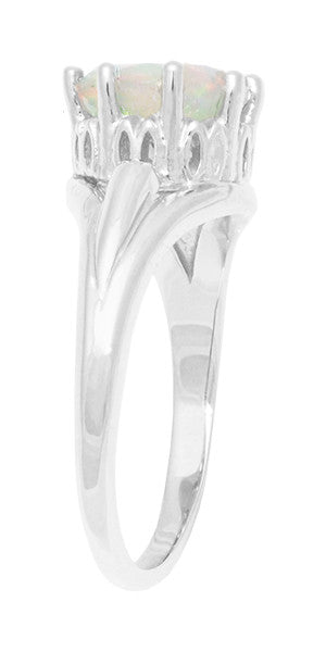 1950's Royal Crown Opal Engagement Ring in White Gold - Item: R419WO - Image: 3
