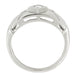 Wide Carved Vintage Retro Moderne Diamond Ring in 14K White Gold