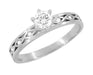 Joyful Diamonds 1/4 Carat Engagement Ring in 14 Karat White Gold - 1960's Design